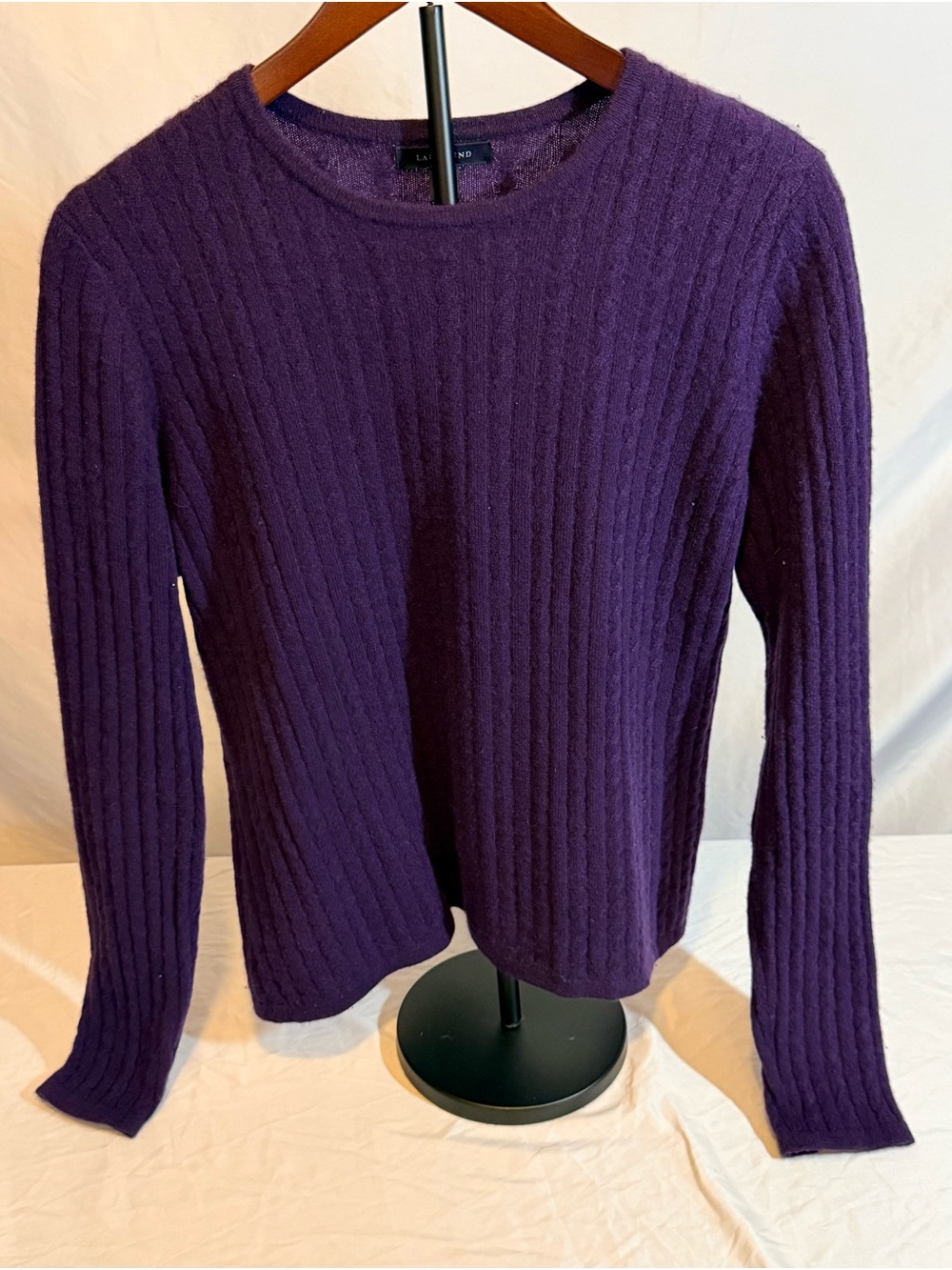 Lands' End Women's Deep Purple Crewneck 100% Cashmere Sweater size Medium (TT8)